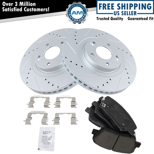 Ceramic freno Pad Performan ranurado revestido Rotor Kit