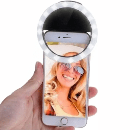 [722] ARO DE LUZ PARA SELFIE RECARGABLE CELULAR CLIP COLOR NEGRO