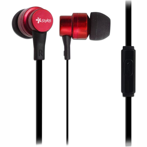 [2353] AUDIFONOS STYLOS AL AUX 3.5 ROJO STSAUA1R