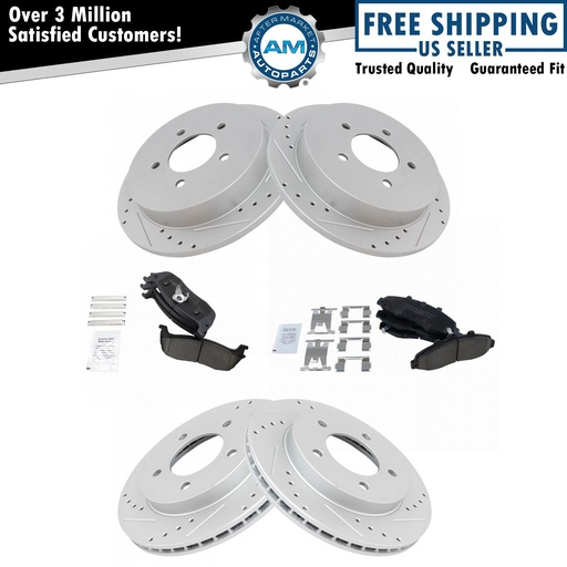 Ceramic freno Pads perforado Rotors Set1997-2003 Ford F150