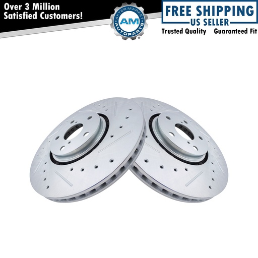 LISTING freno Rotor perforado ranurado Zinc revestido Par
